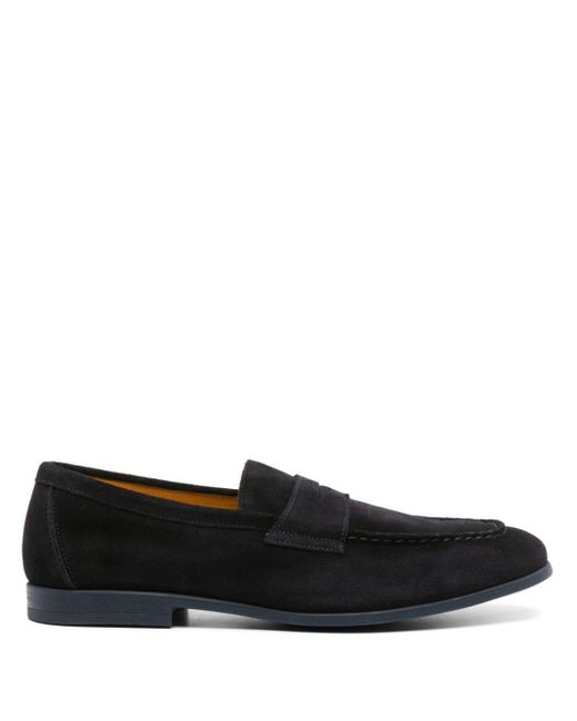 Doucal's Black Suede Penny Loafers for men