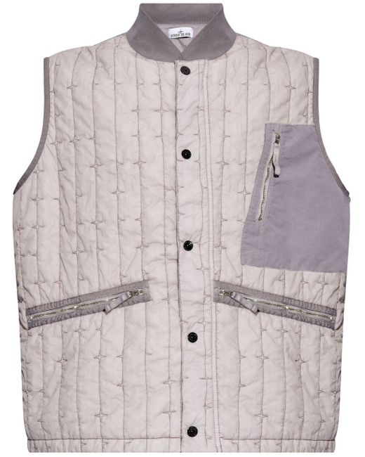 Stone Island Gray Stella Quilted Gilet for men