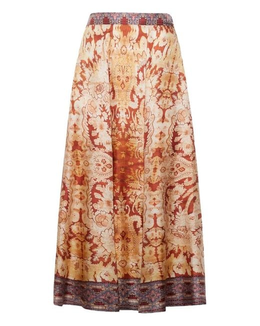 Pierre Louis Mascia Natural Silk Pleated Skirt