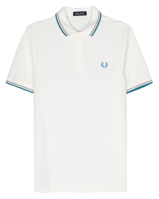 Fred Perry Poloshirt Met Geborduurd Logo in het White voor heren