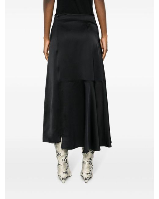 Jil Sander Black High-Waisted A-Line Midi Skirt