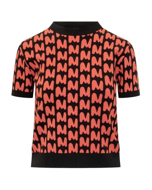 MSGM Red Knit Tshirt