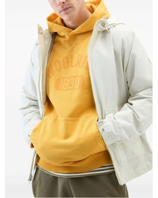 Woolrich Yellow Logo-print Cotton Hoodie for men