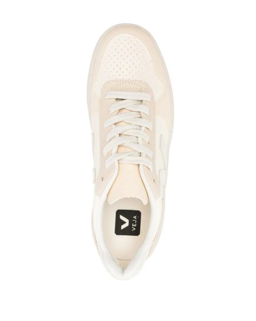 Veja White Organic Leather V-12 Sneakers