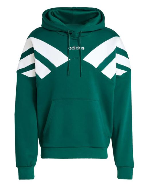 Felpa Con Cappuccio E Logo 3-Stripes di Adidas in Green da Uomo