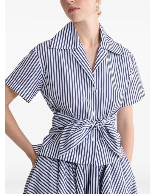 Patou Blue Striped Knotted Shirt