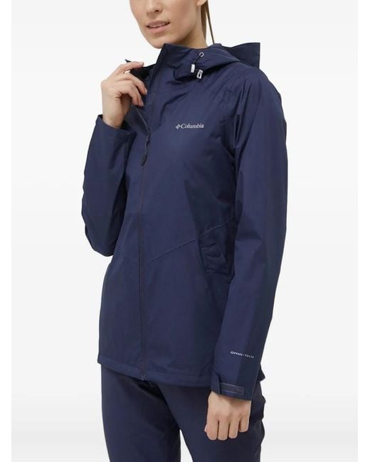 Columbia Blue Hooded Zip-Front Jacket