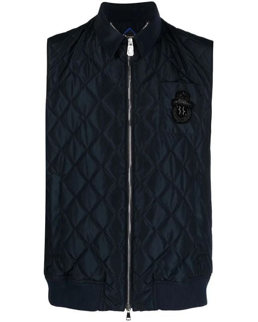 Billionaire Blue Diamond Quilted Vest for men