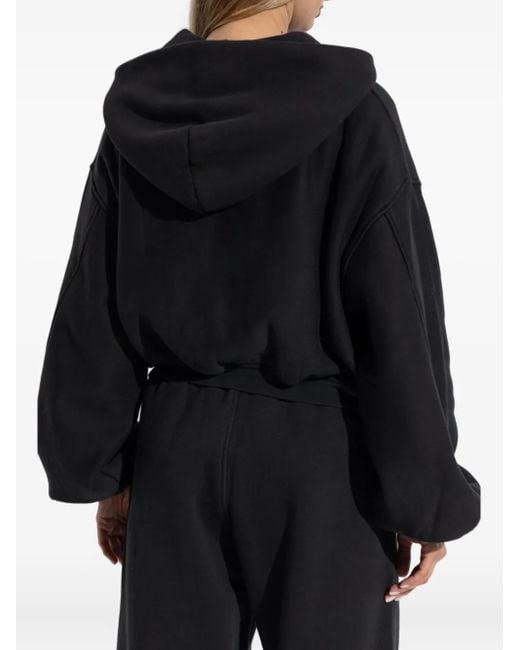 Felpa Con Cappuccio E Zip di Alexander Wang in Black