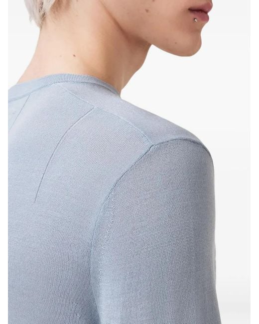 AllSaints Blue Mode Logo-Embroidered Crew-Neck Sweater for men