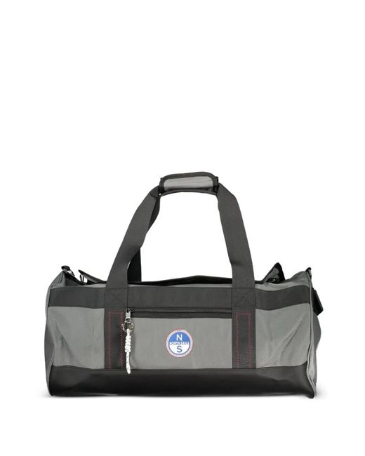 North Sails Black Logo-Patch Duffle Bag for men