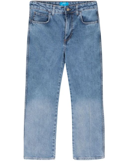 ..,merci Blue Mid-rise Cropped Jeans