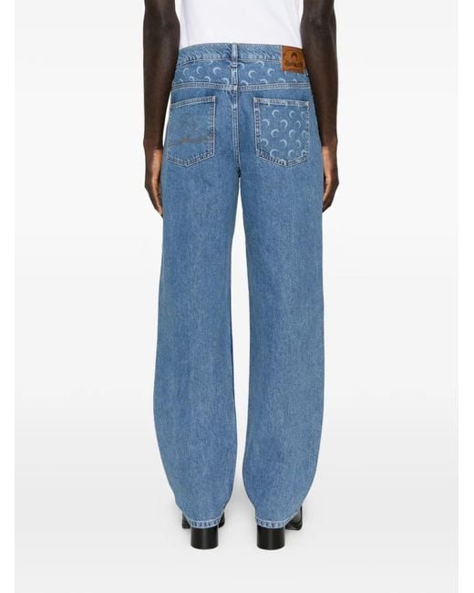 MARINE SERRE Jeans Met Logoprint in het Blue voor heren
