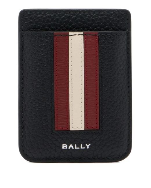 Bally Black Ribbon Grained-Leather Card Holder for men