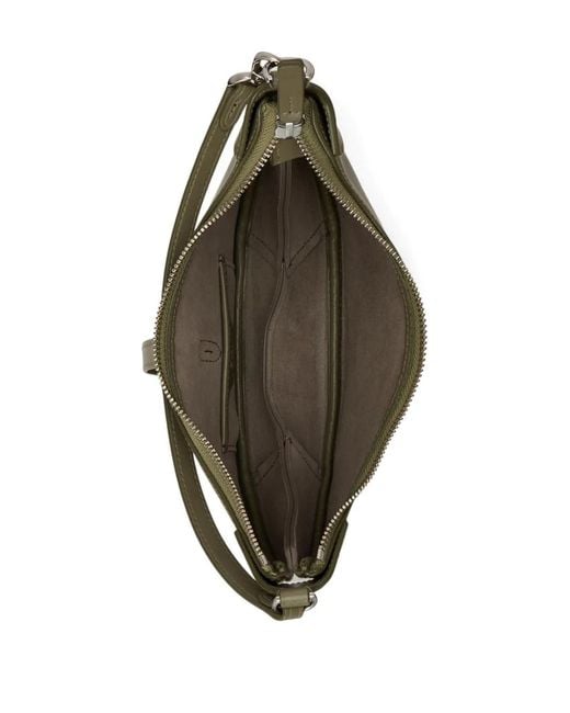 Polo Ralph Lauren Gray Logo-Detail Leather Shoulder Bag