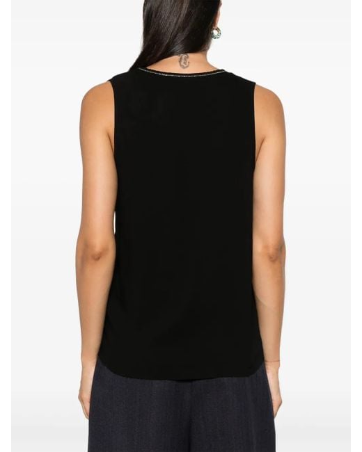 Fabiana Filippi Black V-Neck Top