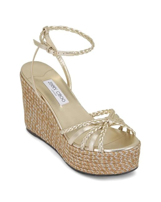 Jimmy Choo Natural Dree Braided Platform Espadrilles