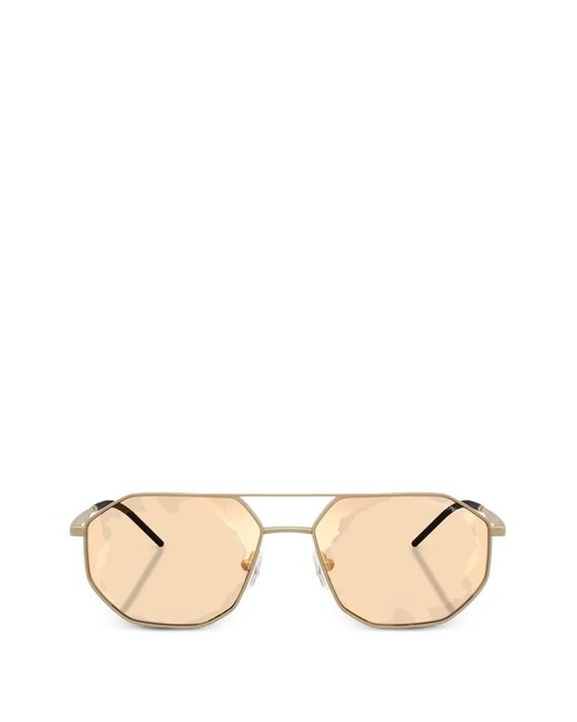 Emporio Armani Natural Geometric-Frame Sunglasses for men