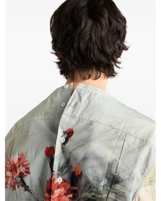 Prada White Printed Cotton Shirt for men