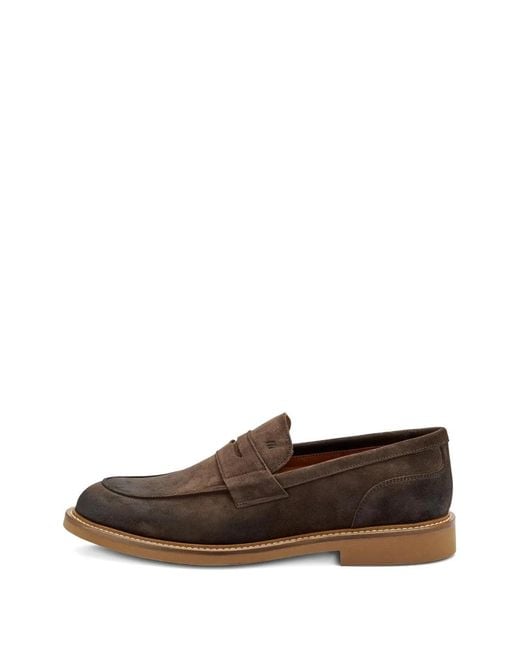 Frau White Distressed Suede Loafers for men