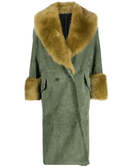Manteau à détails en fourrure artificielle Salvatore Santoro en coloris Green