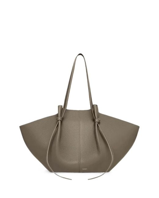 Yuzefi Natural Large Mochi Pebble-Grain Leather Shoulder Bag