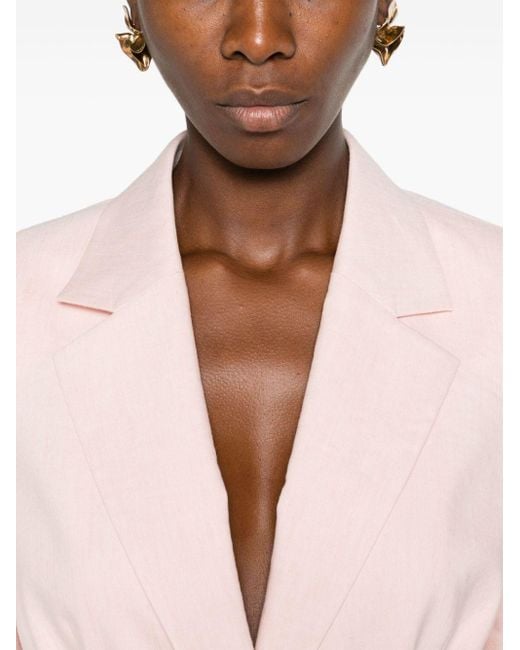Claudie Pierlot Pink Notched-lapels Single-breasted Blazer
