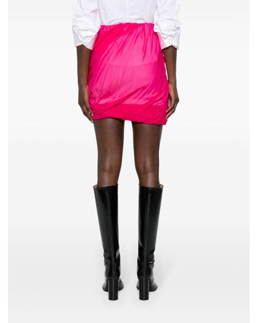 Helmut Lang Pink Bubble Silk Mini Skirt