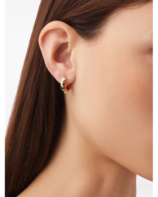 Philipp Plein Metallic Screw-Detail Huggie Earrings