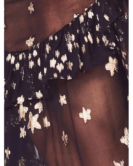 LoveShackFancy Black Harleigh Star-Motif Ruffled Blouse