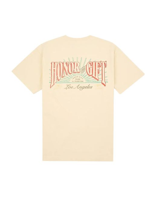 Honor The Gift White Cigar Label Pocket-Detail T-Shirt for men
