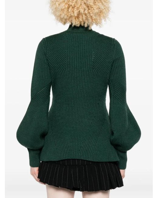 Zimmermann Hypnotic Ribbed Sweater Green