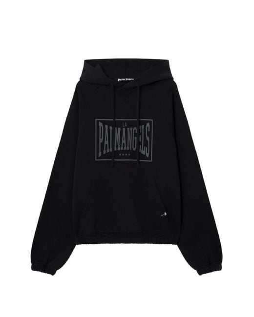 Palm Angels Black Box Logo Loose Hoodie for men
