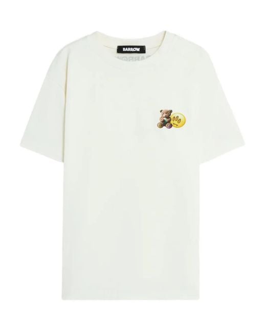 Barrow White Bear-Print T-Shirt