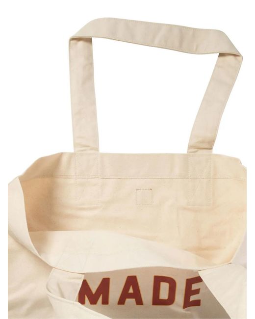 Human Made White Logo-Print Tote Bag for men