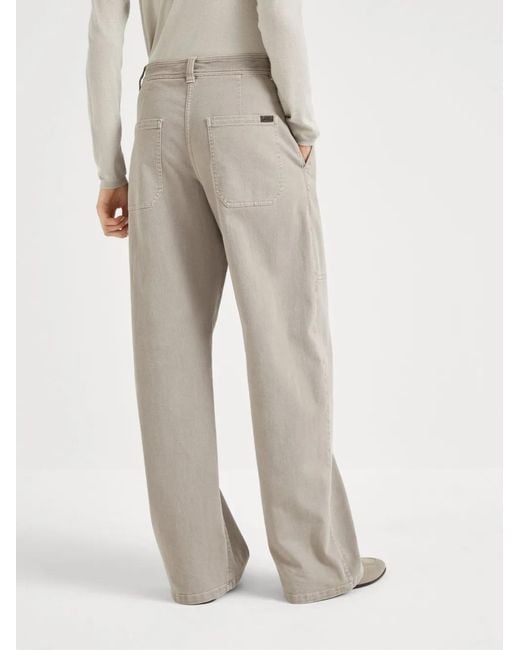 Brunello Cucinelli Gray Mid-rise Straight-leg Jeans