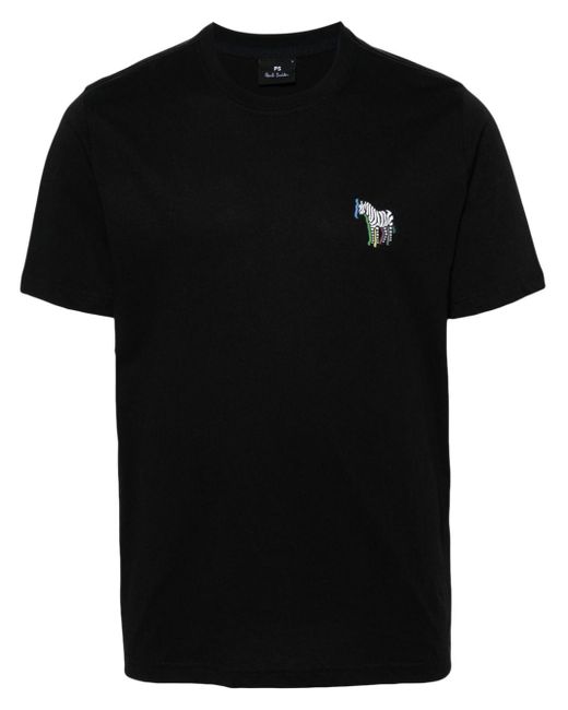 PS by Paul Smith Black Zebra-print Cotton T-shirt for men
