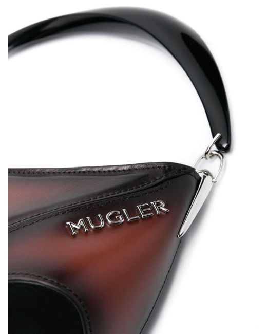 Mugler Spiral Curve 01 Ombré Shoulder Bag in het Brown