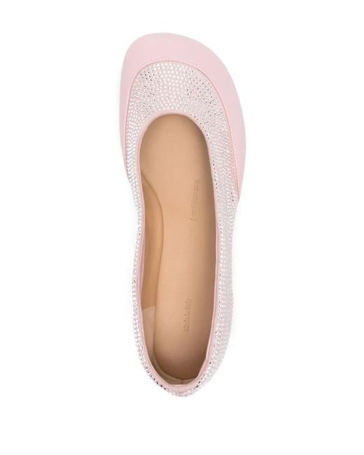 J.W. Anderson Pink Crystal-Embellished Ballet Flats