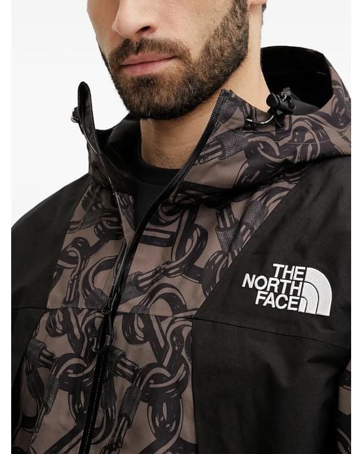 The North Face Black Hooded Printed Jacket for men