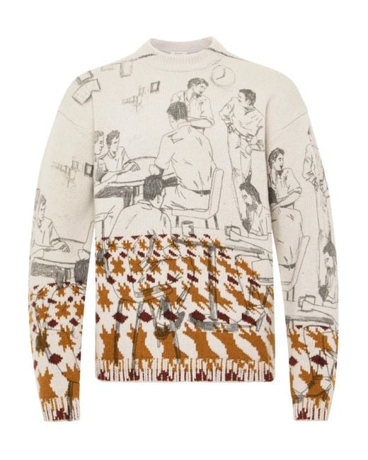 Jersey con motivo de ilustración J.W. Anderson de color White