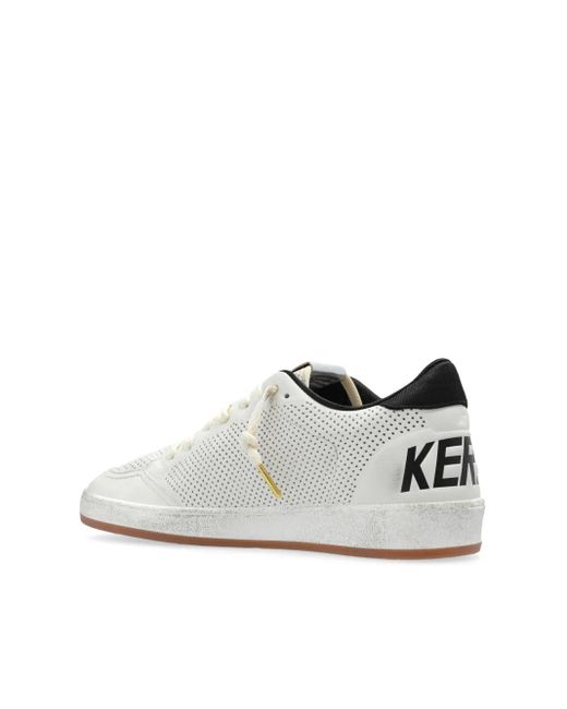 Golden Goose Deluxe Brand White Low-Top Sneakers With Distressed Leather Finish for men