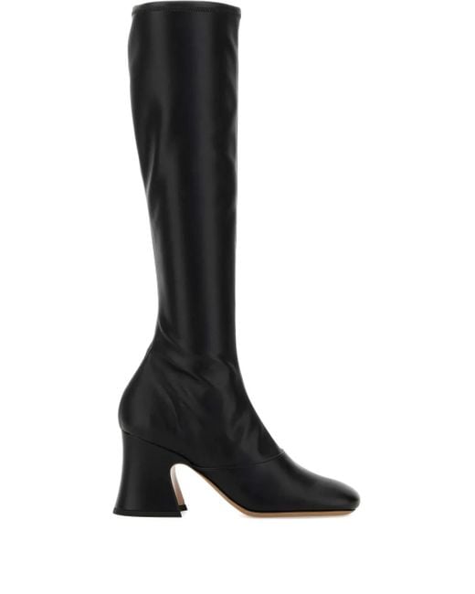 Chloé Black Kniehohe Janis Stiefel mit Blockabsatz 8mm