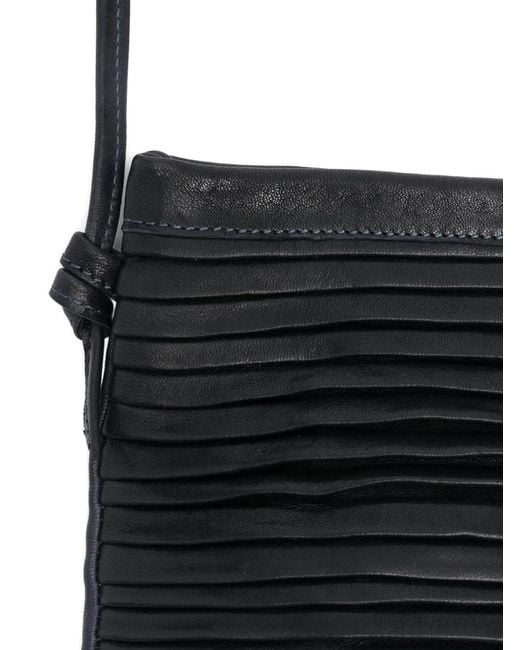 SOMMET Black Pleated Palomarow Satchel Crossbody Bag