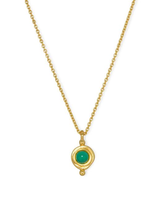 Ottoman Hands Metallic May Birthstone Pendant Necklace