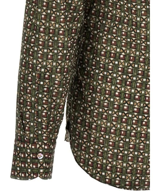 メンズ Borriello プリント シャツ Green