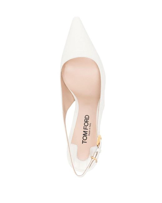 Tom Ford White Angelina 55mm Leather Pumps