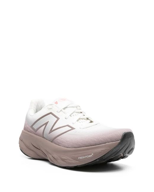 New Balance White Logo-Patch Sneakers