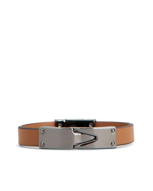 Tod's White Greca Leather Bracelet for men