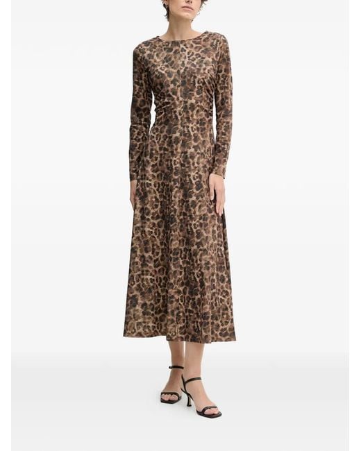 Ouí Natural Animal-Print Midi Dress
